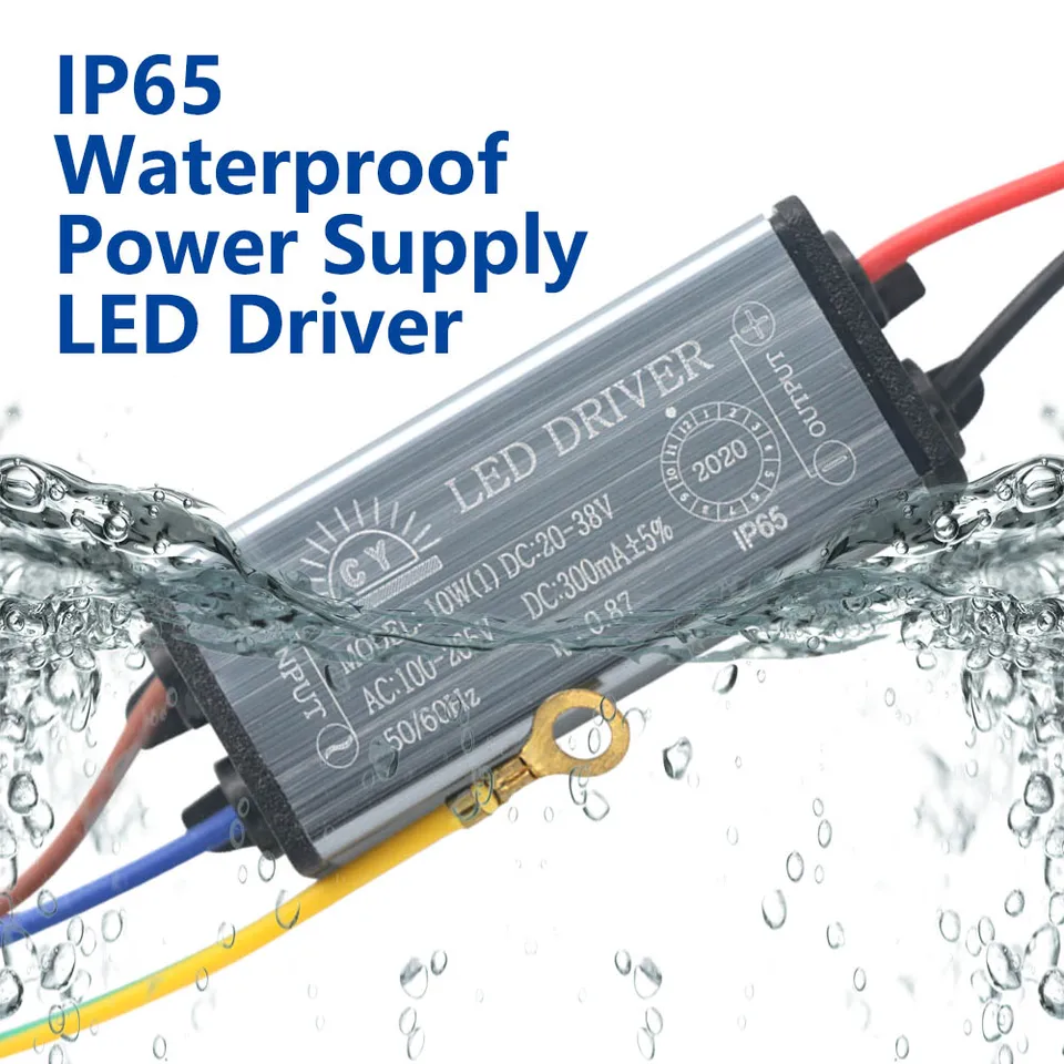 LED ovládač 10W 20W 30W 50W 70W Adapter Transformátor AC85V-265V na DC20-38V IP65 Power Supply 300MA 600MA 900MA 1500MA 2100MA