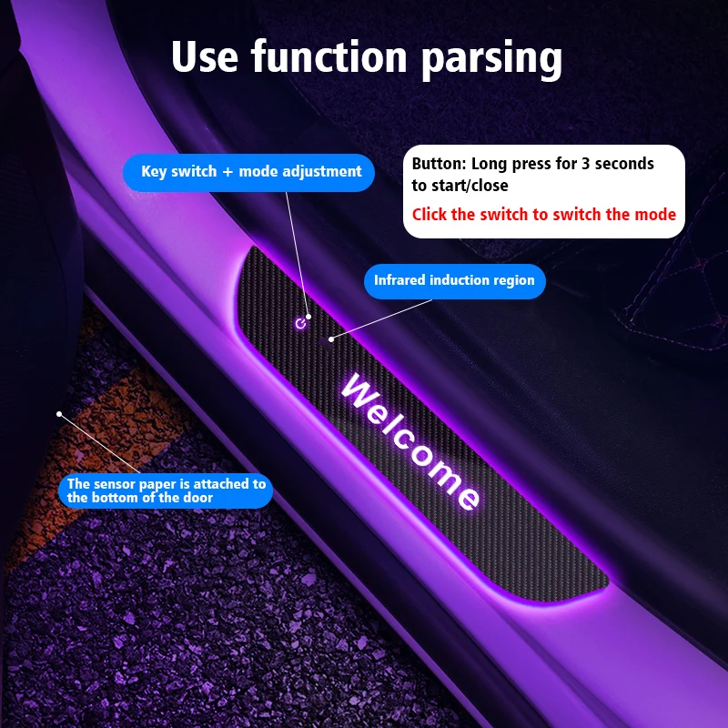 LED pedálové lampa uhlíkové vlákno pre hyundai n line i30 sonata elantra tucson na mieru prispôsobené logo na uvítacie dvere