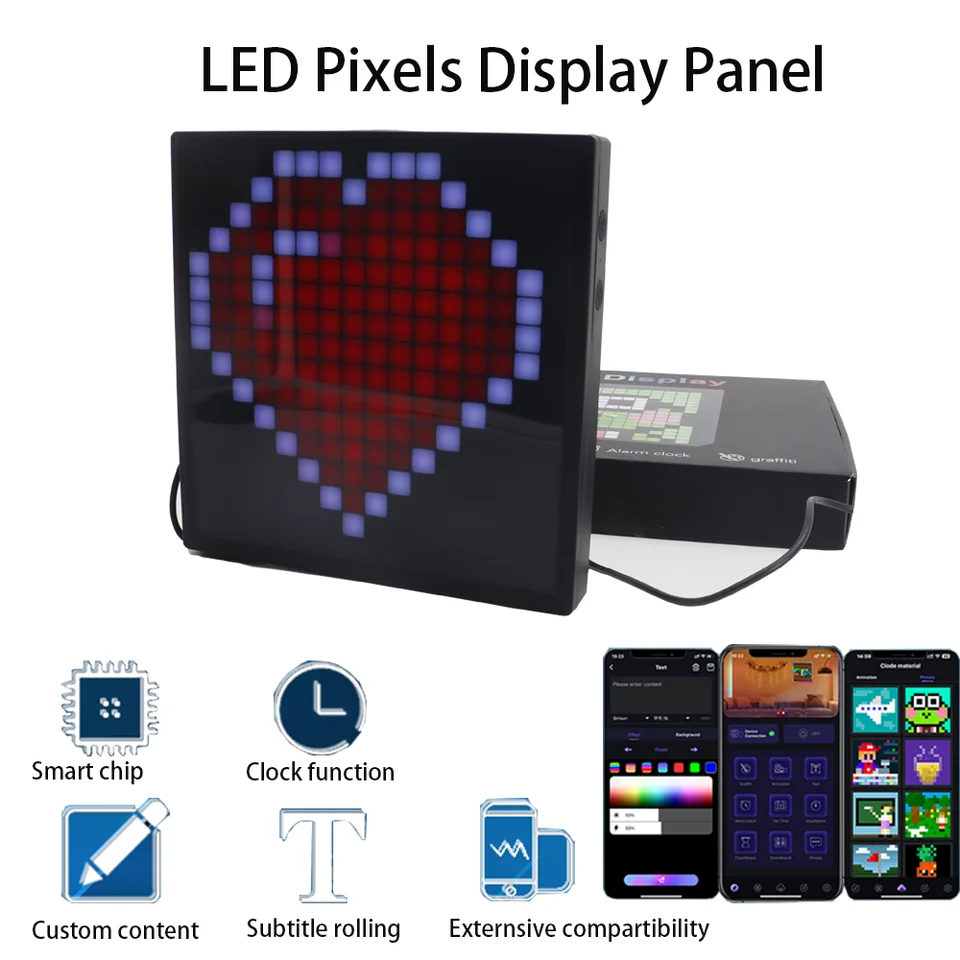 LED pixely DISPLAV PANEL LIGHT WS2812B WS2812 RGB ART Programovateľné inteligentné LED pásové pásmo 16x16 32x32 Digitálny modul matica DC5V DC5V