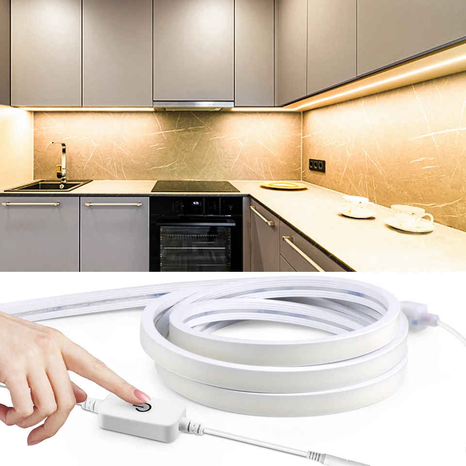LED pod skrinkou svetlo ultra svetlý neónový pás DC24V COB 320LEDS/M nepremokavý pre kuchynské skrinky na skriňu Domáca lampa