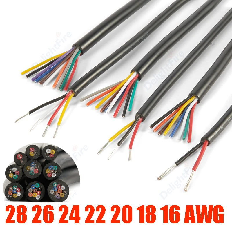 LED predlžovací kábel 2 3 4 5 6 7 8 vodič UL2464 PVC Drôt na plášť 12V CAR KABUM PRE AUTOMOTIVE SVETLO LED Svetlo LED diódy