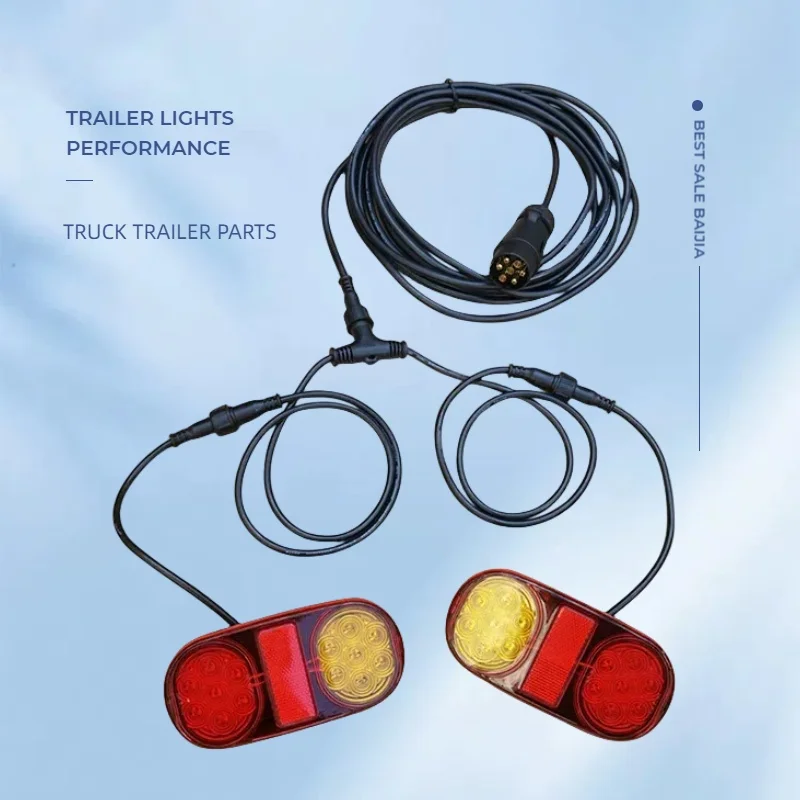LED prívesie zadné svetlá osvetľovacia súprava zastavenia zastavenia chvosta nepremokavého ponorného ponoru 12V prívesok, iba strana prívesu