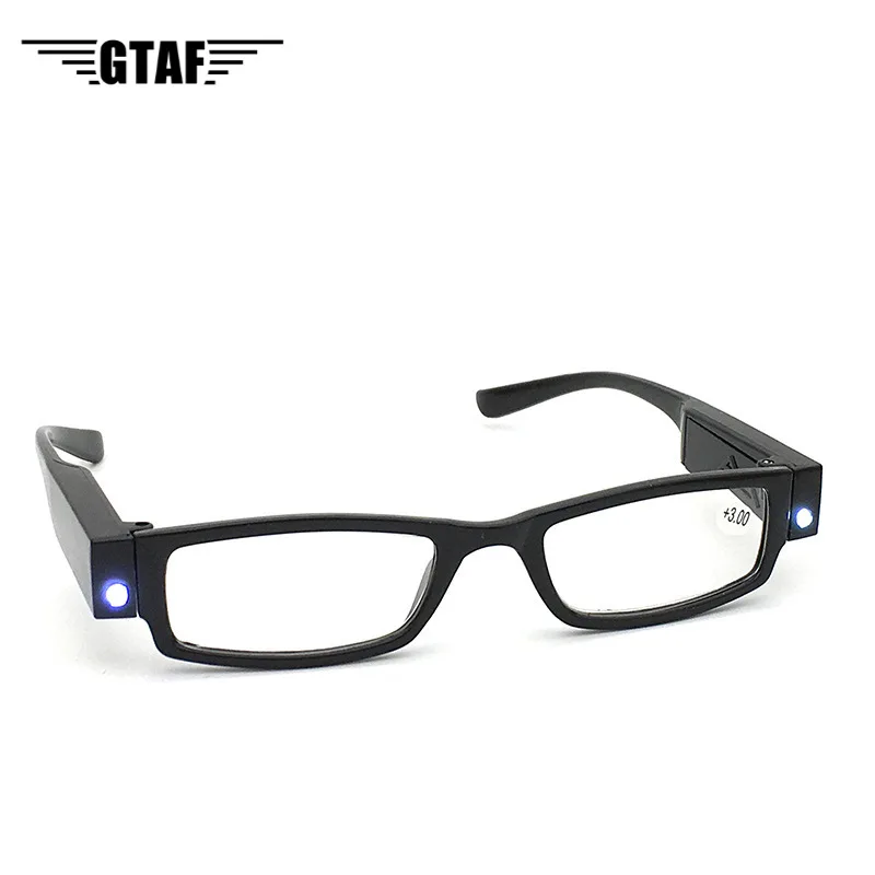 LED Pánske a ženské okuliare na čítanie s ľahkými okuliarmi na čítanie pre detektory peňazí Full-Frame Čítanie okuliarov Gafas de lectura