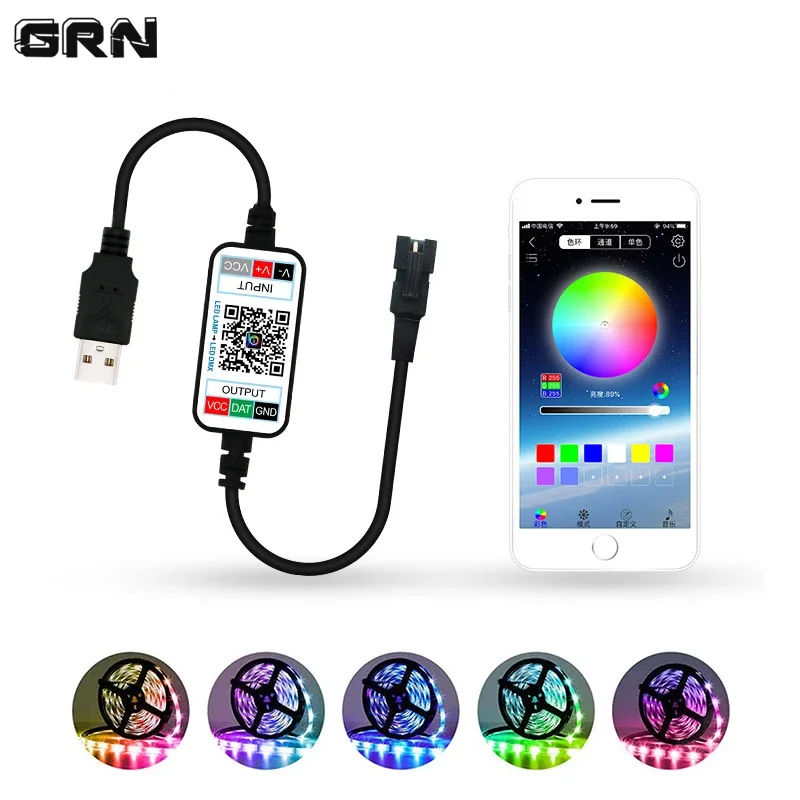 LED pásma Bluetooth Controller DC5-24V Aplikácia Smart Control podporuje zmenu farebnej hudby Rhythm pre mágiu WS2812 2811 Strips