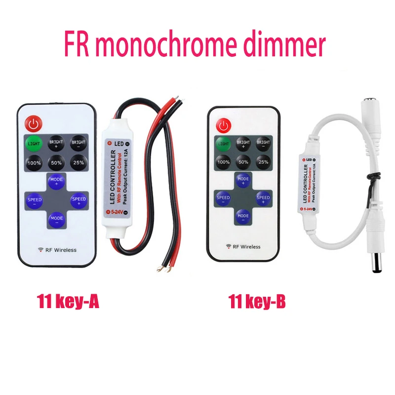 LED reflektor Dotknutia Dočasnosť RF bezdrôtové ovládacie ovládacie prvky s diaľkovým ovládačom s monochromatickým 12 V 24V Dynamické nastavenie jasu
