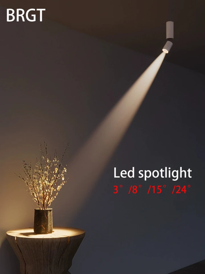 LED reflektory povrchovo namontované bodové svetlo nastaviteľná uhlová stropná lampa s malými lúčmi 3 8 15 stupňov FOCO Atmosféra Domovská miestnosť