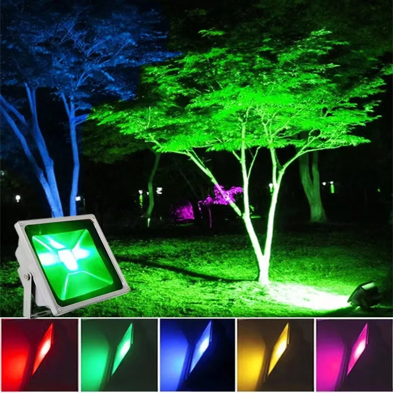 LED RGB povodňové svetlo Lampa AC 86V-256V Outdoor Flowflight IP66 Vodotesný reflektor LED reflektor LED reflektor Red Green Blue Garden Lighting