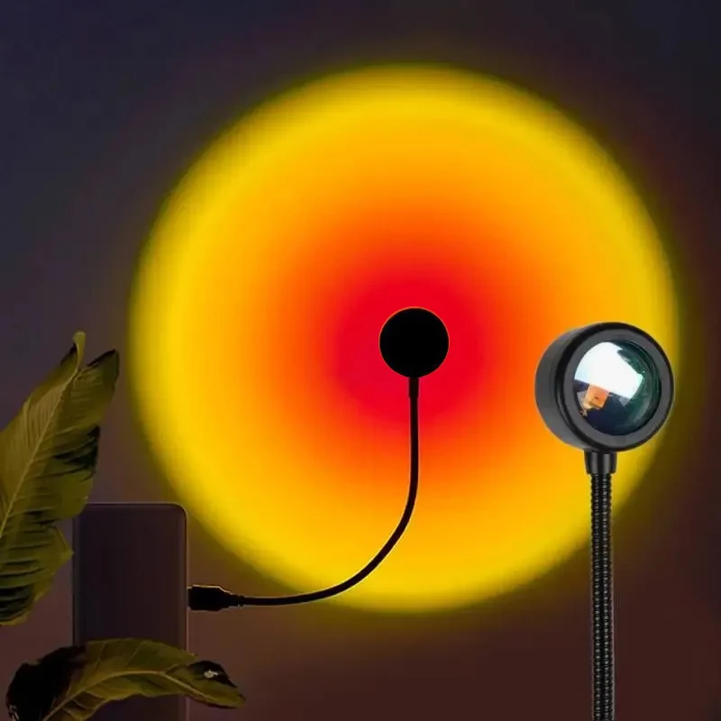 LED RGB Sunset Lamp Nightlights USB Projector Narodeninová oslava dekorácie nálada svetlo pre spálňu obývacia izba na stenu