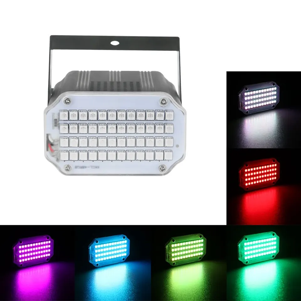 LED RGB UV Strobe Lights Disco DJ Party Prázdniny Vianočné osvetlenie efekt Svadobný hudobný klub zvuk