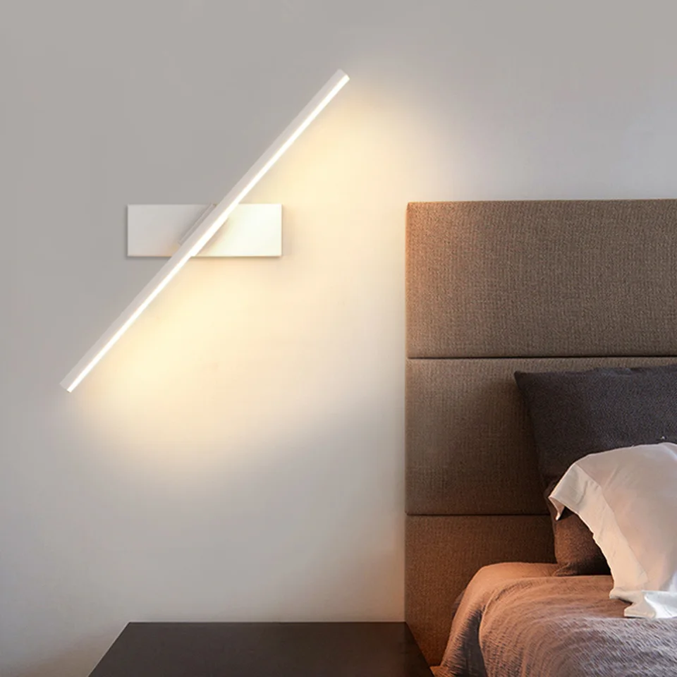 LED rotačná nástenná lampa Nordic Modern Style Spálňa Spálňa nočná lampa Kreatívne schodisko stena namontovaná lampa obývacia izba nástenné osvetlenie