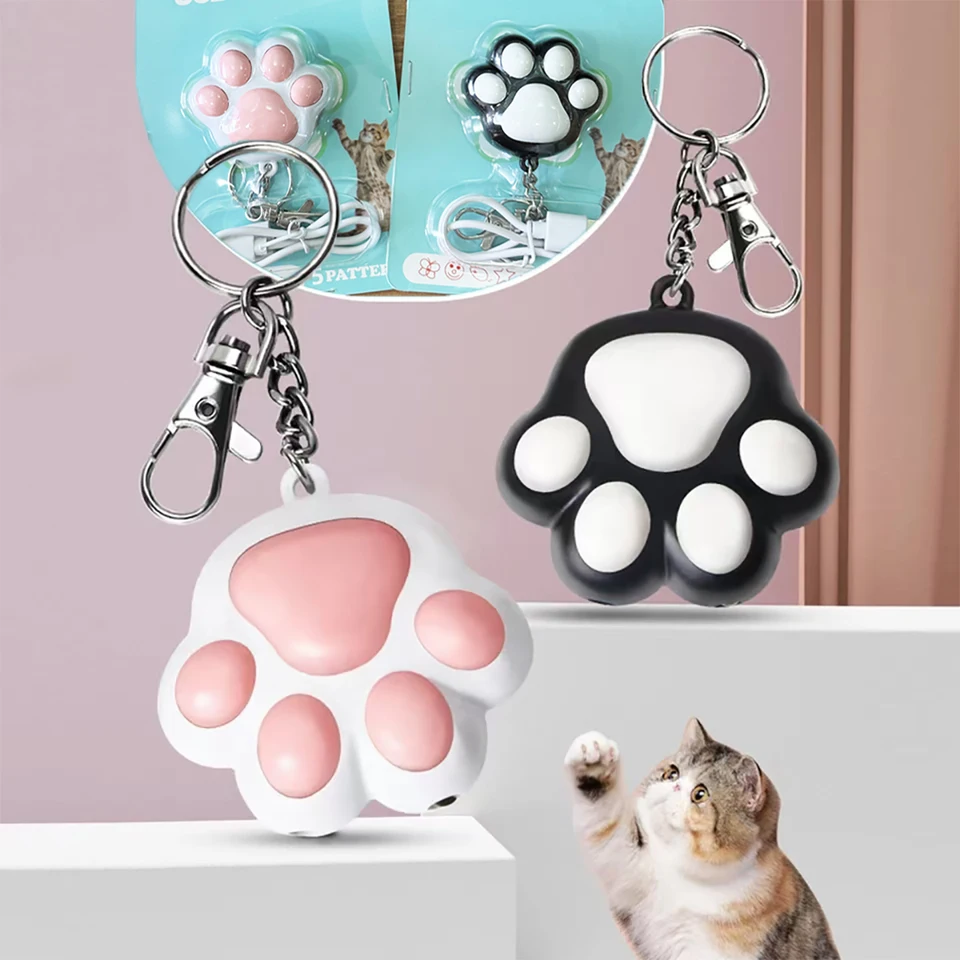 LED roztomilé laserové transformácie Pet Cat Hračky USB nabíjateľnú hračku Interaktívne jasné animácie ukazovateľ svetlo pera tréningové hračky