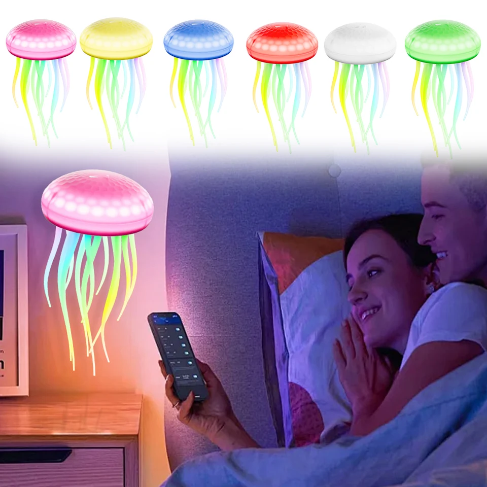 LED roztomilé medúzy nočné svetlo RGB Gradient roztomilý medúza nočná lampa na nabíjanie typu C Nabíjanie Nočná lampa pre domácu izbu spálňa