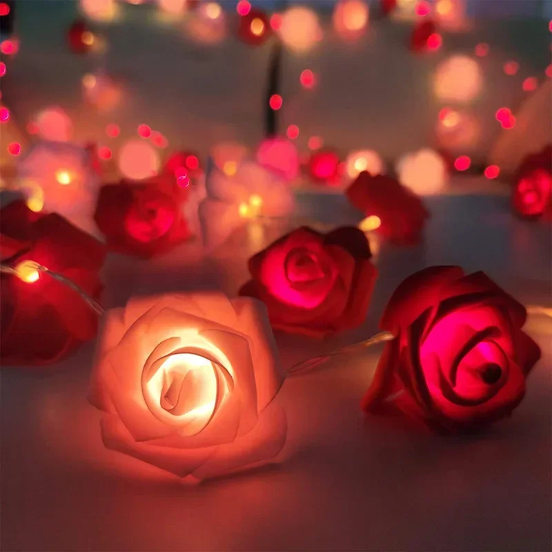 LED ružové struny svetlá pre Valentína Svadobné dievča srdce Room záhradná dekorácia Nočné ľahké vianočné rozprávkové svetlá dekorácie