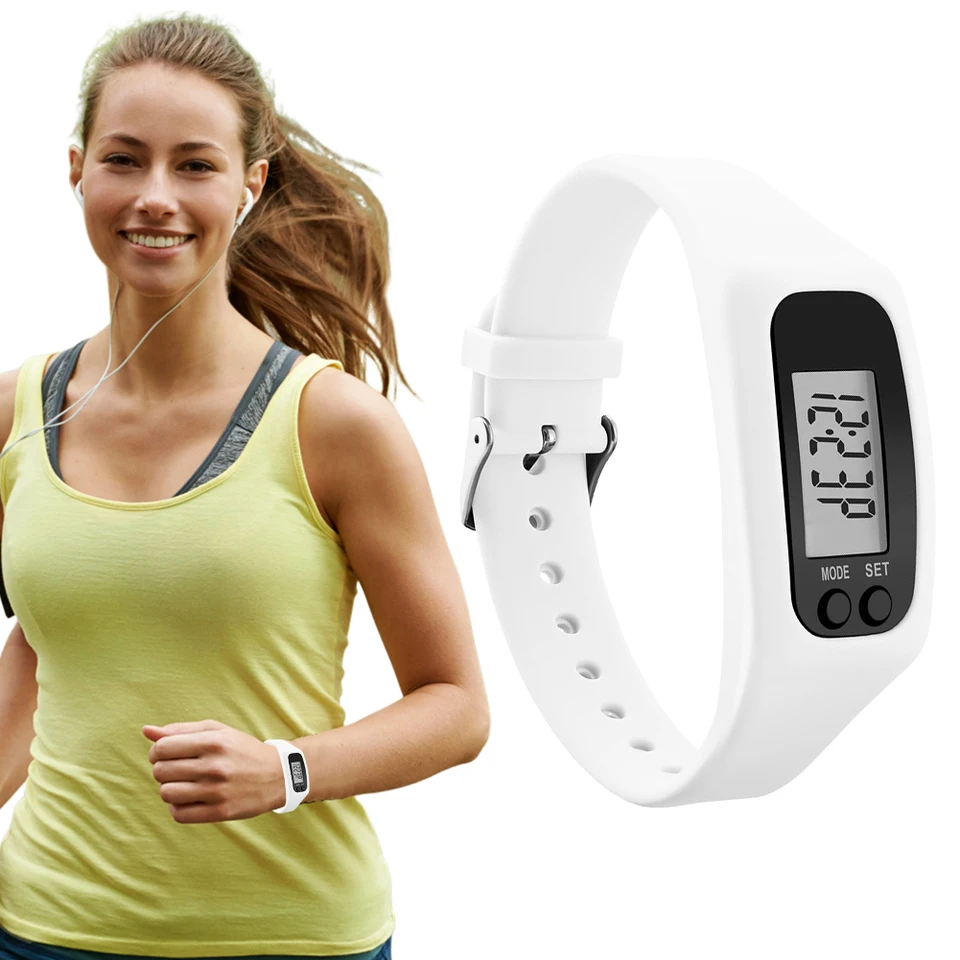 LED s chodcami náramok zápästia kalórie pult 12/24 hodín Displej Krok Step Counter Watch Walking Running Prokometer pre vonkajšie športy