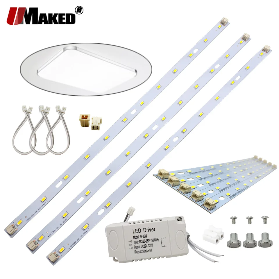 LED sady PCB 12 W 24W 36W LED prúžky LED SMD5730 Hliníková lampa s stropným svetlom vodiča Vymeňte súprav