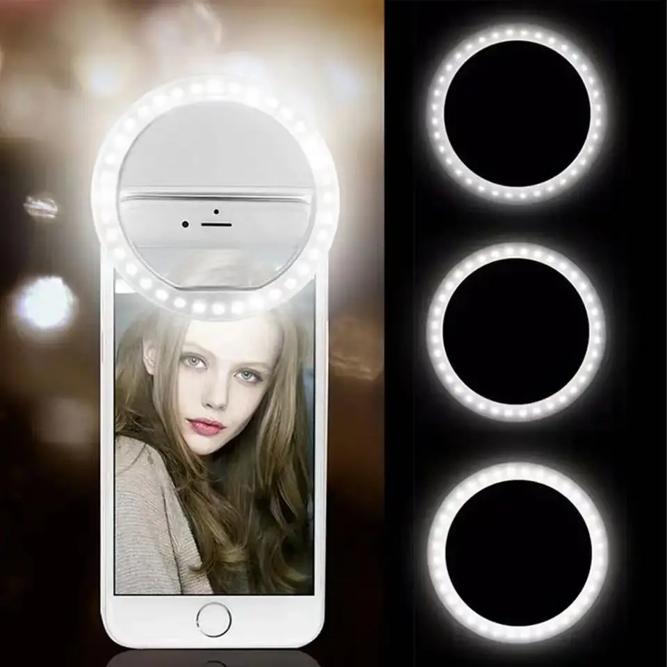 LED selfie prsteň svetlo novinky make -up osvetlenia LED selfie lampa mobilné telefóny Photo nočné svetlo nabíjateľnú lampu selfie prsteň
