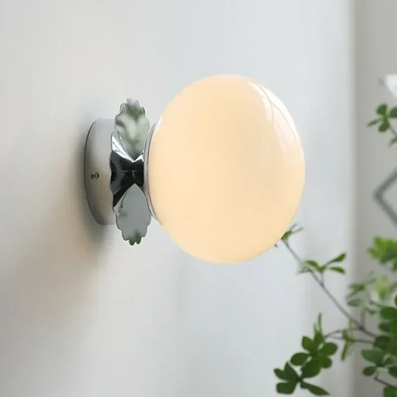 LED sklenená nástenná lampa Minimalistická ružová guľová dekorácia svetlo pre spálňu na nočnú obývačku