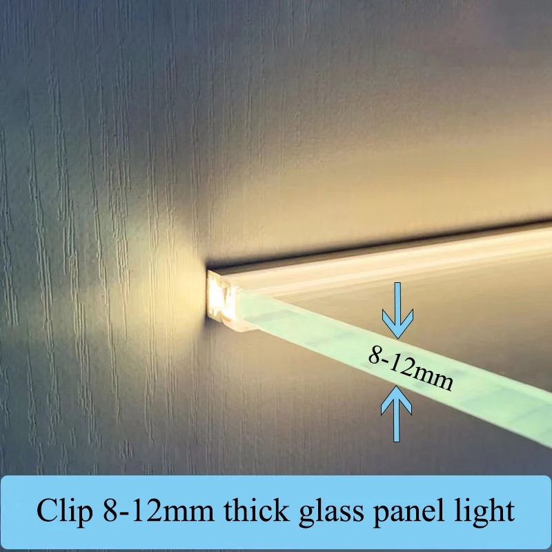 LED skrinka na vrstvu lampa LAMP 8-12 mm hrubý sklenený panel chladič Garážové súpravy vitrína vitrína podsvietenie hliníkový profil DC12V