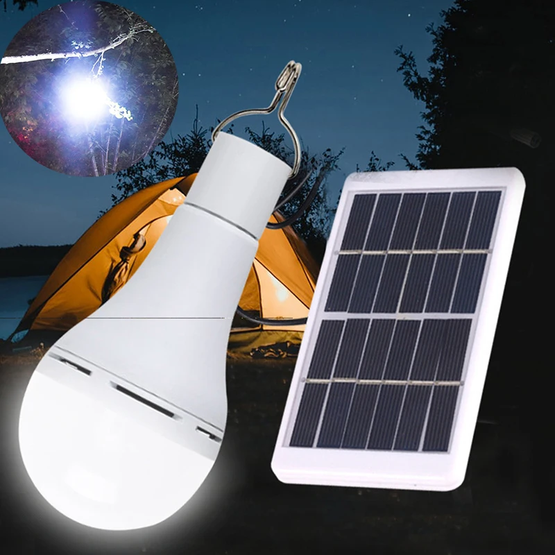 LED solárna žiarovka Svetlo vodotesná vonkajšia vonkajšia 5V nabitá USB nabitá núdzová slnečná žiarovka prenosná prenosný výkonný vnútorný dom