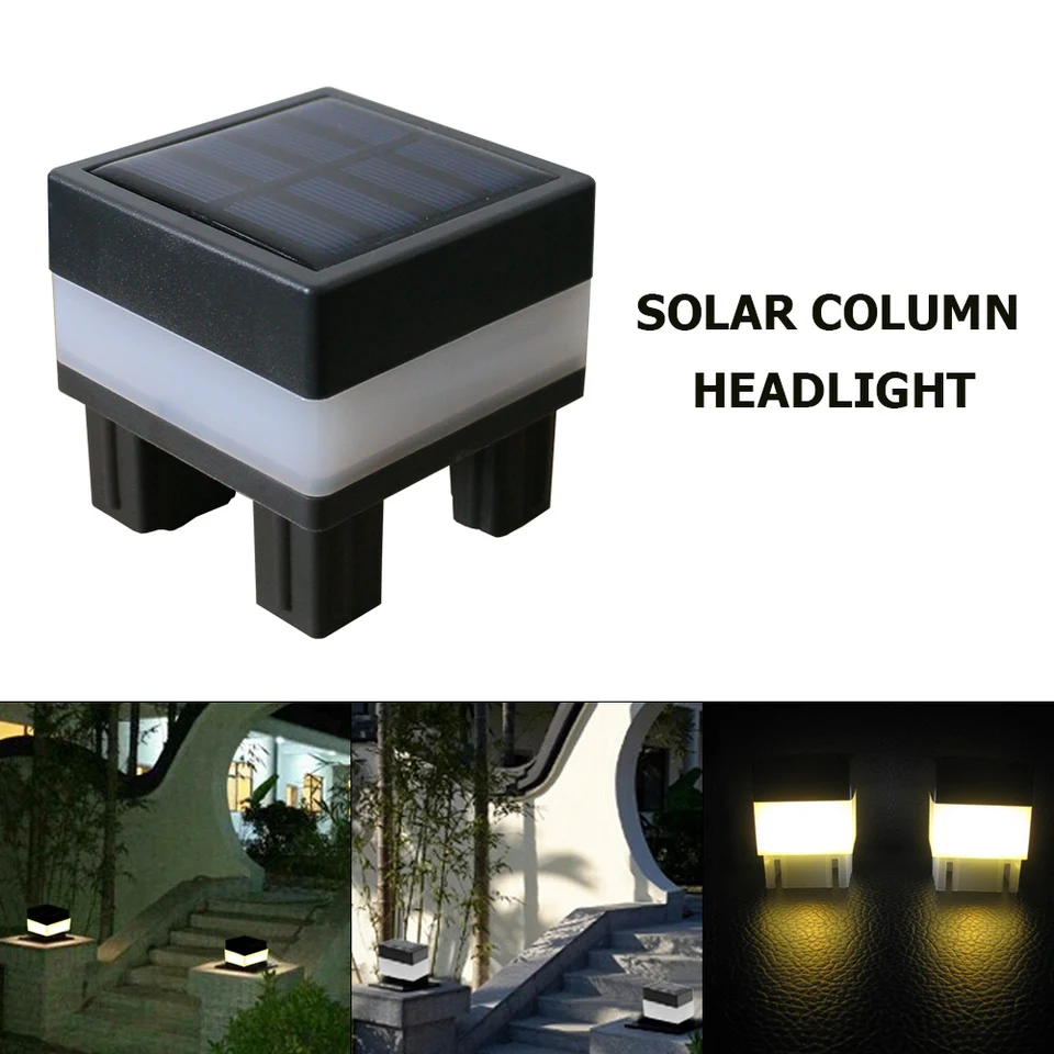 LED solárne plot pouličné lampa Easy Inštalácia vodotesná k čiapke Svetlo Automatická žiara Ovládanie ovládacích spínačov pre Courtyard