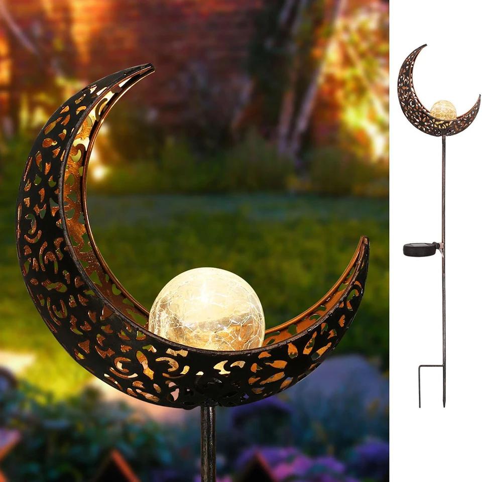 LED solárne svetlo chodníka LAWN LIGHT OUTDOROUR MOON MOON Kovové LED svetlá dráha trávnik terasa nádvorie Halloween dekorácie
