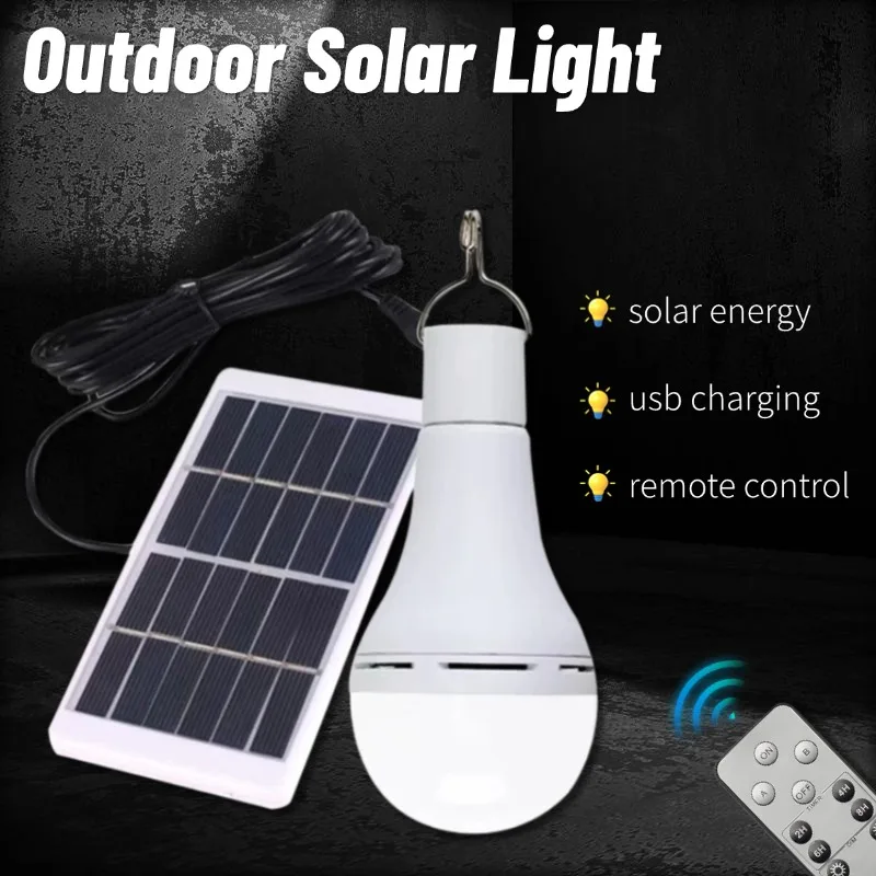 LED solárne svetlo núdzové žiarovka Light Outdoor Camping Stan Lights OnDodroty USB Nabíjateľná zavesená lampa Slnko slnečné žiarovka