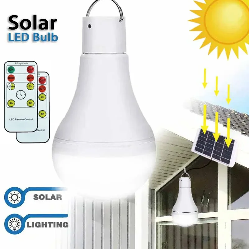 LED solárne svetlá žiarovka Outdoor prenosná zavesená lampa diaľkové ovládanie kempingu žiarovky hák stan Light Oprava domácej opravy núdzová baterka