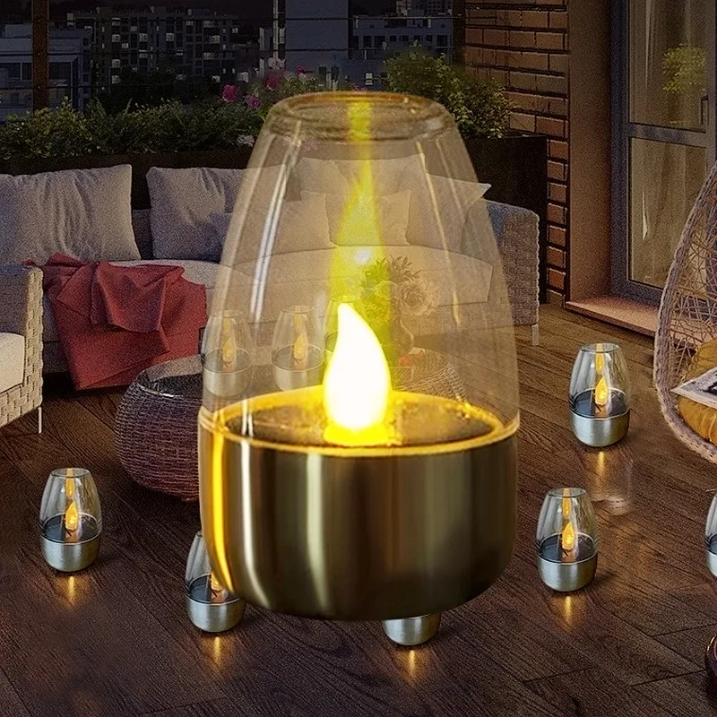 LED solárne sviečky svetlo solárne nabíjanie Flicke stola okolité nočné svetlo Domáca dekorácia senzor funguje v tmavej lampe na Vianoce