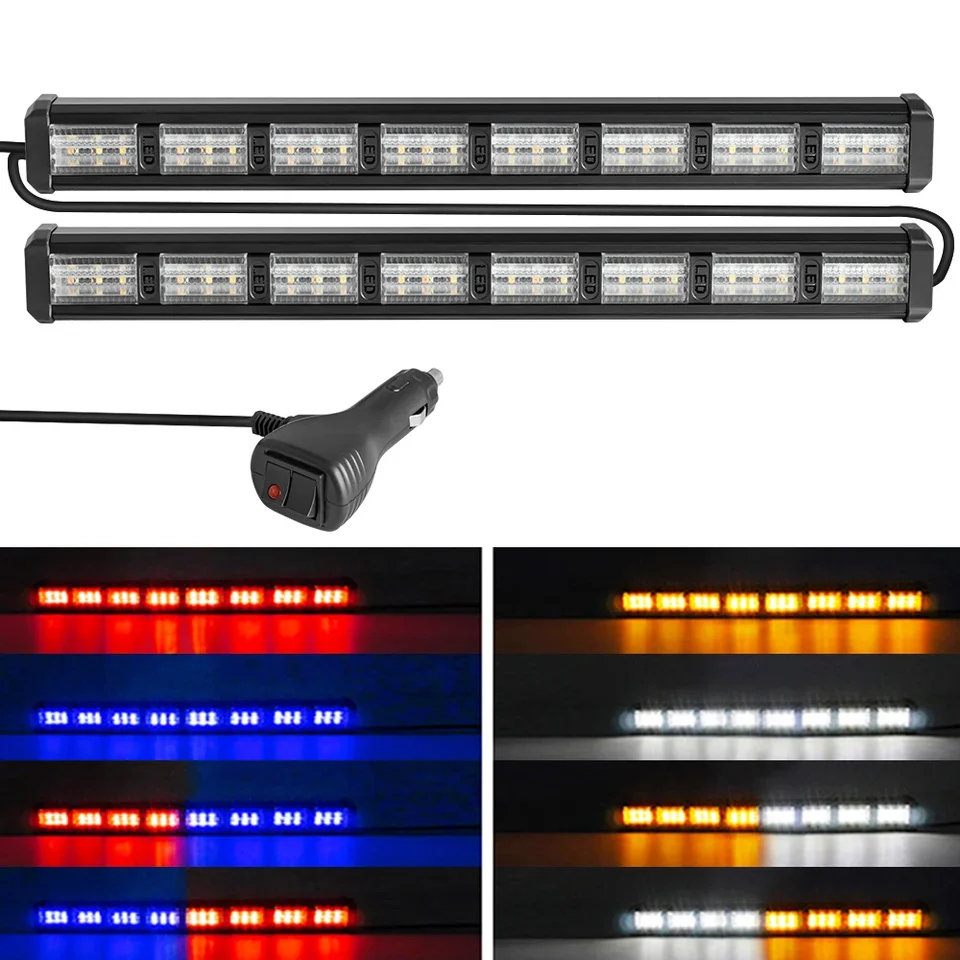 LED strobe svetlá predné predné sklo núdzové blikajúce lampa Car Strobe Lamp Dopravný signál Automatické strecha horné výstražné svetlo 12V