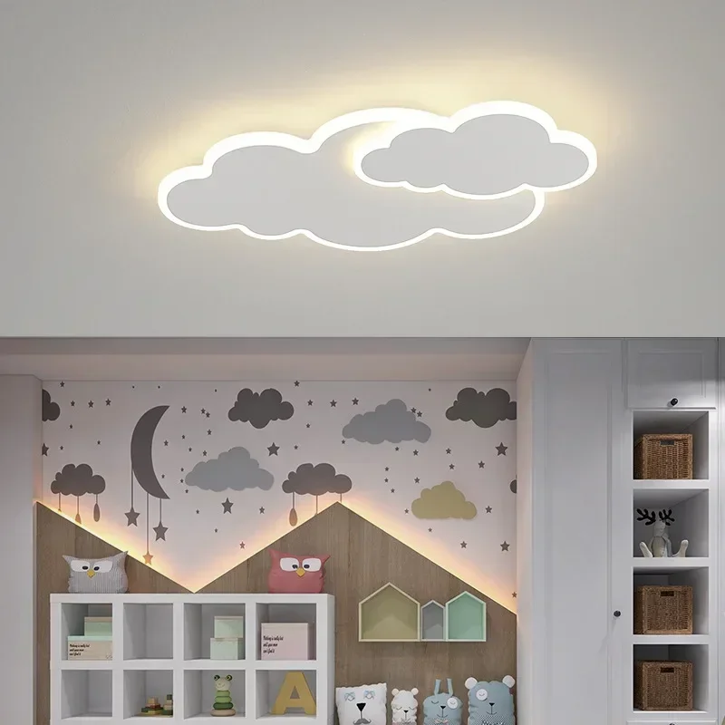 LED stropný luster Kreatívne biele oblaky Spálňa osvetlenie Cartoon Room Decor Deti čítajúcu domácu dekoráciu LED svetlá
