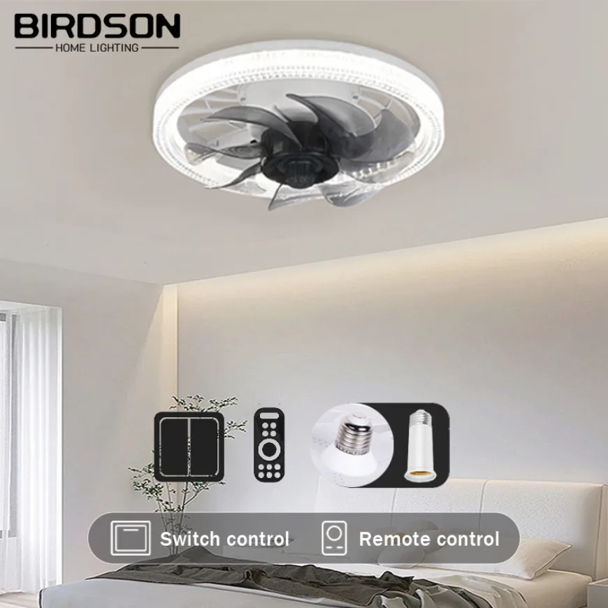 LED stropný ventilátor Light Diaľkové ovládanie Stlmuje silný vietor tichý ventilátor obývacia izba spálňa interiérový dekorácia stropný ventilátor 85-265V
