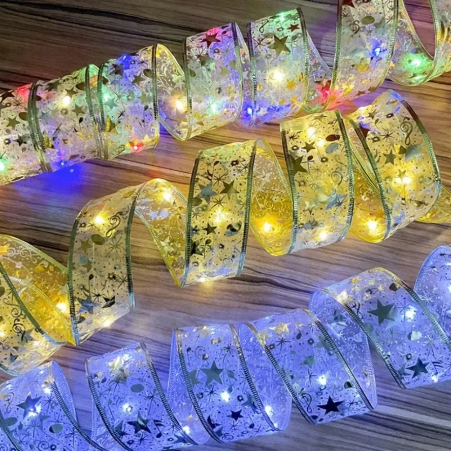 LED stužné dekorácie svetlá 10 m dekorácie vianočného stromu Ozdoby LASE LASE LILLS SLATY NAVIDAD HOME DECORS Nový rok 2025