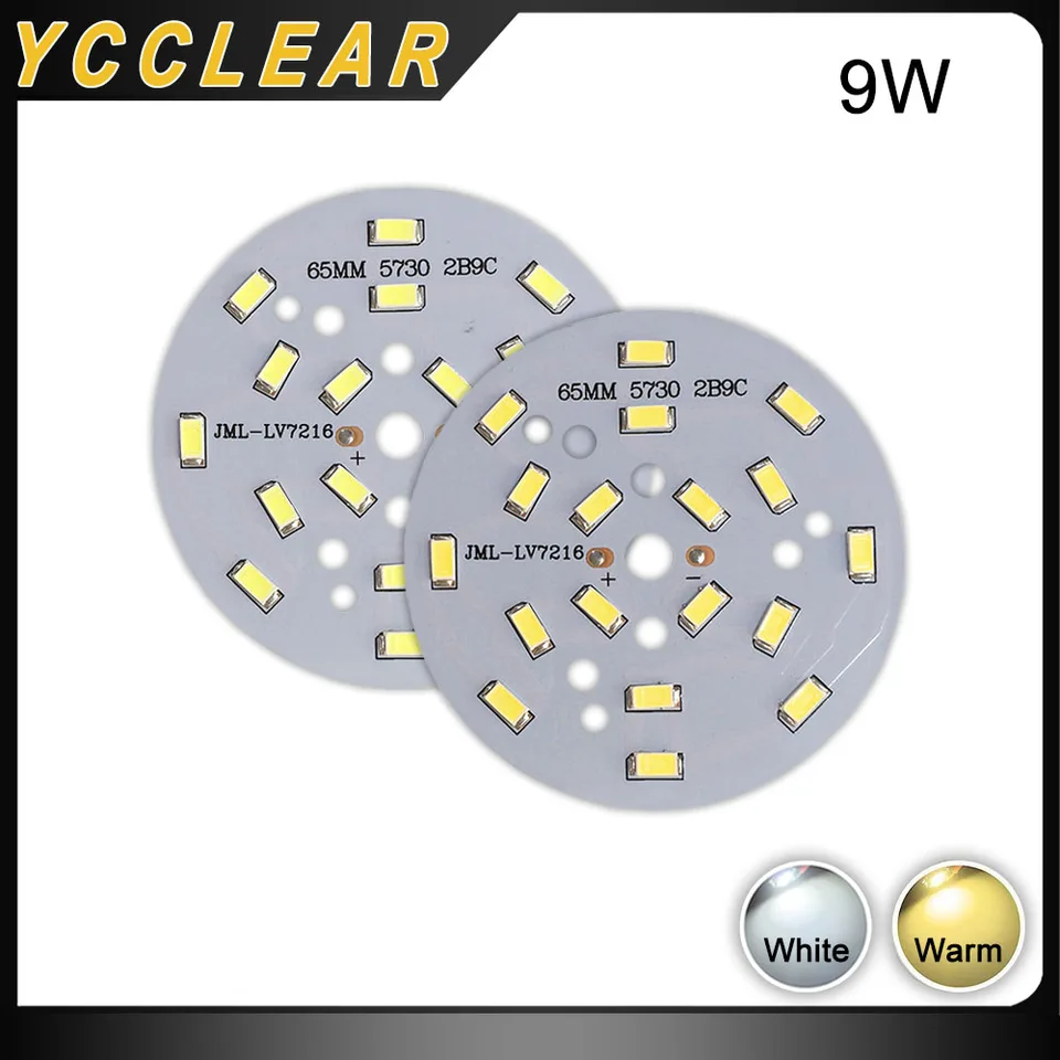 LED svetlo panel 9W Warb White 3000K 6000K 27-30V SMD 5730 Lampta Priemer 65 mm pre DIY Downlight Spotlight Luster