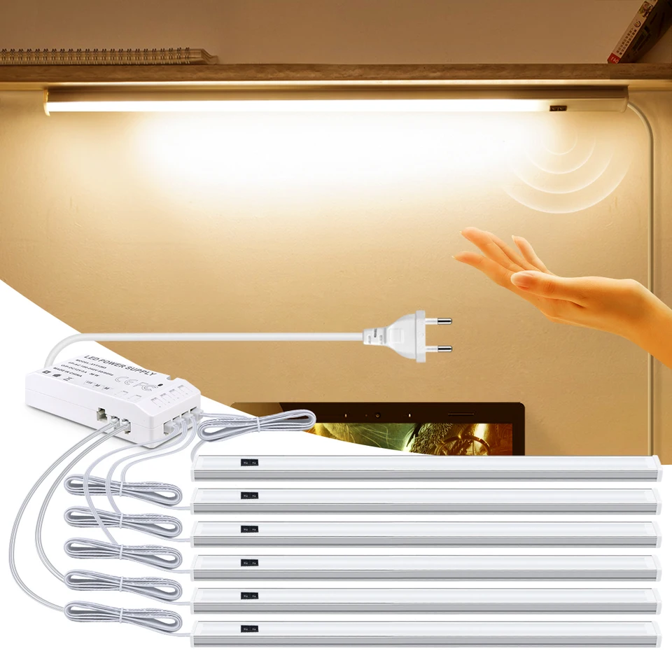 LED svetlo pod skrinkou svetlá s snímačom pohybu ruky 30/40/50 cm LED nočné svetlo Víno chladič šatníka šatníka šatníka