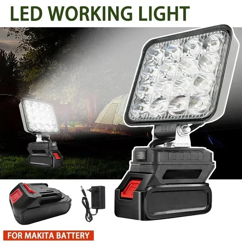 LED svetlo pre batériu Makita 4in prenosné reflektore bezdrôtový vonkajší pracovný rybársky rybársky vreckový pohotovostný pohotovosť bez batérie bez USB