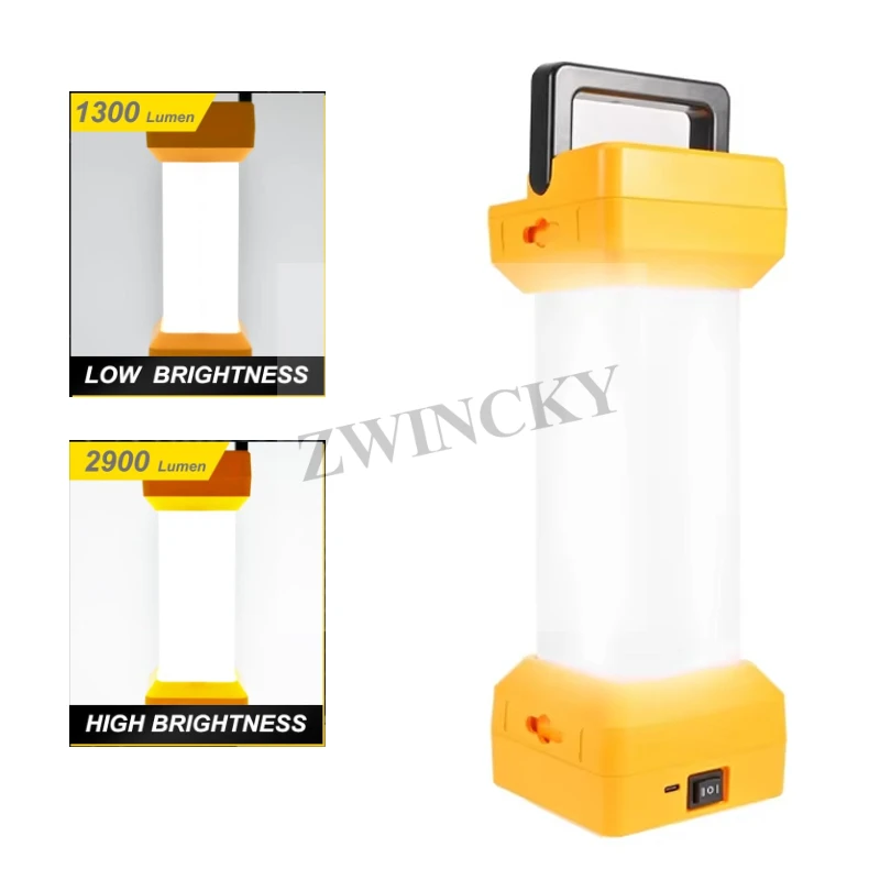 LED svetlo pre dewalt 18V prenosné reflektory bezdrôtového vonkajšieho pracovného rybolovu vreckového núdzového náradia svetlo zavesenie lampy