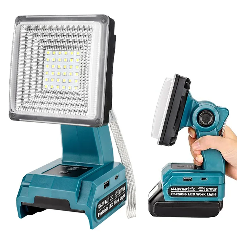 LED svetlo pre Makita 18V Li-Ion Battery Sloble LED LAMP Camping FLOWLEFT Prenosná núdzová baterka USB vonkajšie osvetlenie