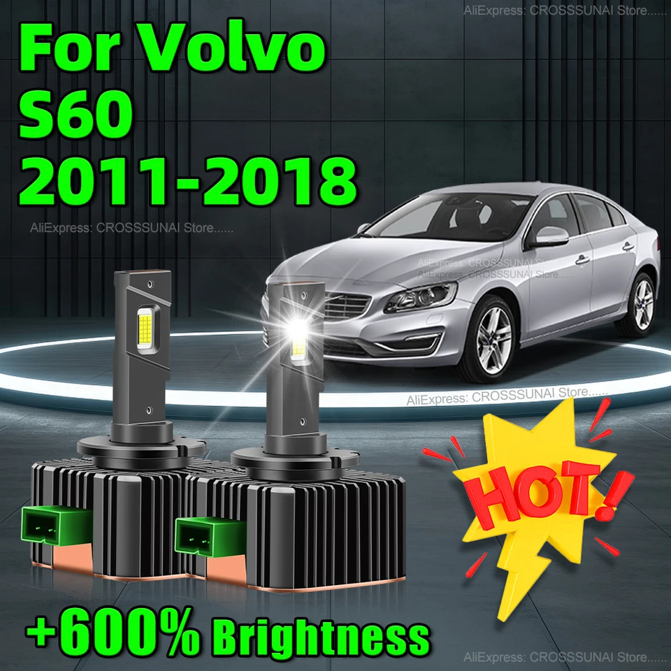 LED svetlomet 6000K Svetlá automobilov D3S CSP Chip Canbus žiarovky 110 W s fanúšikom pre Volvo S60 2011 2012 2013 2014 2015 2015 2016 2017 2018
