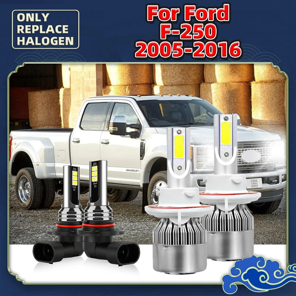 LED svetlomet s automobilom + automatická hmla Luces 12V Lamp Kit pre Ford F-250 F250 2005 2006 2007 2008 2009 2010 2010 2012 2013 2013 2014 2015 2015