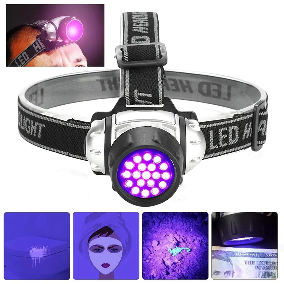 LED svetlomet UV fialová 395nm UV dažďové svetlomety Ultrafialová baterka batéria kempingová kempingová lampa pochodne svetlo lampa