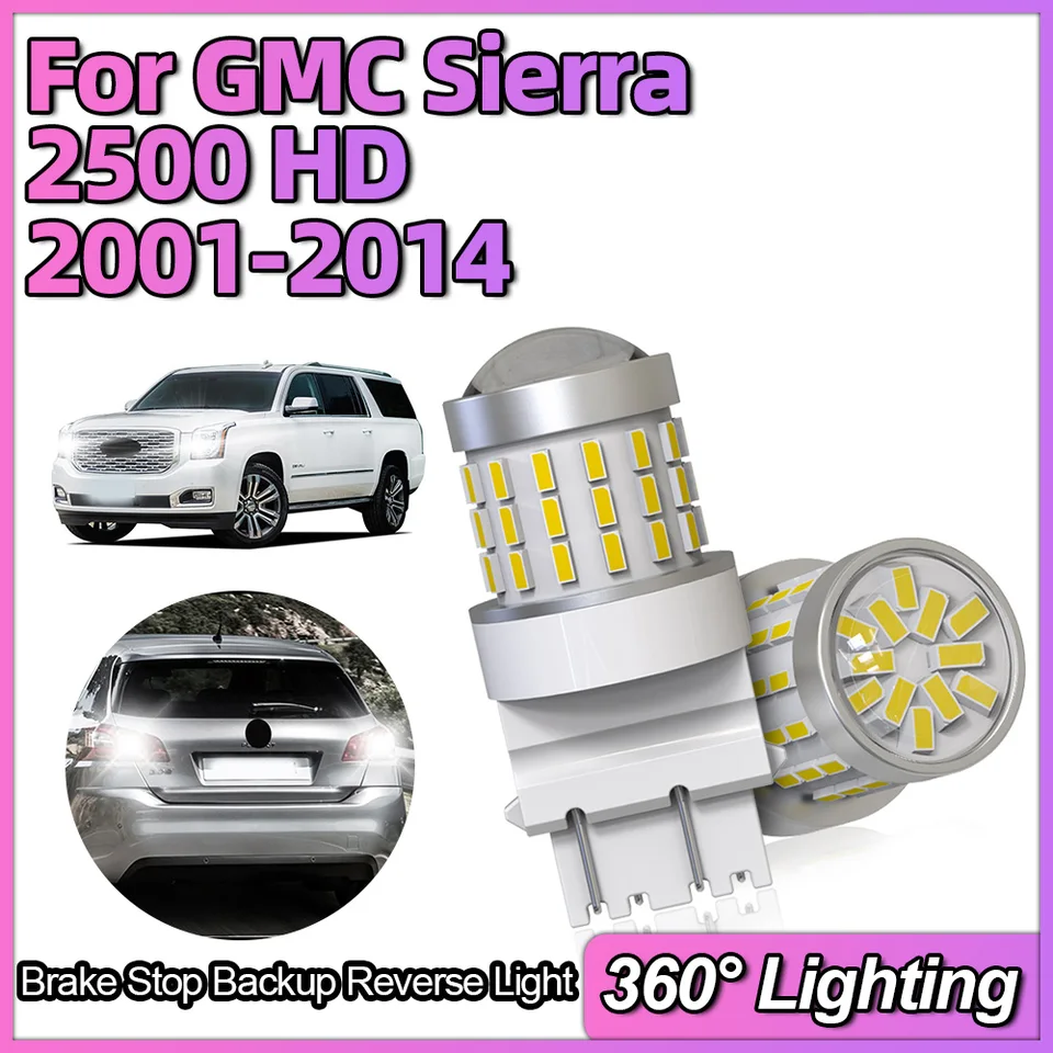 LED T25 3157 P27/7W CAR DRL Turn Signal Lamp Biela záložná spätná svetlá 12V žiarovka pre GMC Sierra 2500HD 2001-2011 2012 2013 2014