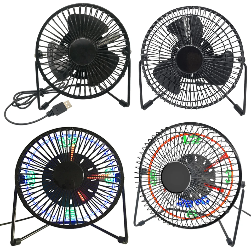 LED USB CLOCK ventilátor s displejom teploty v reálnom čase