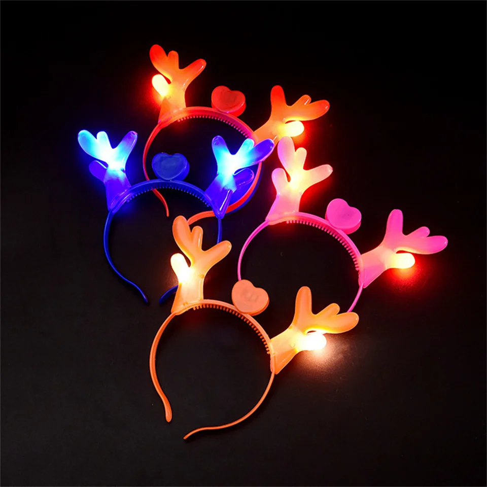 LED vianočná žiara plastové jeleňové klipy do uší klip o vlasy mäkké a pohodlné Halloween Party pre dospelých a detské vlasové doplnky