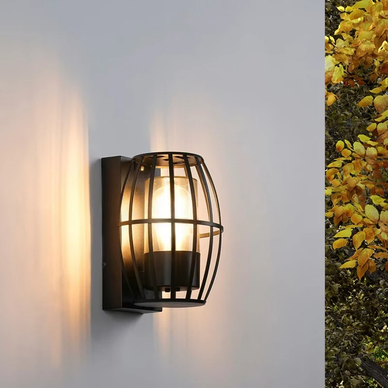LED vonkajšia vodotesná nástenná lampa Simple Villa Exteriér stena nádvoria záhradná koridor Balkón E27 Lampla na vymeniteľné svetlo So So