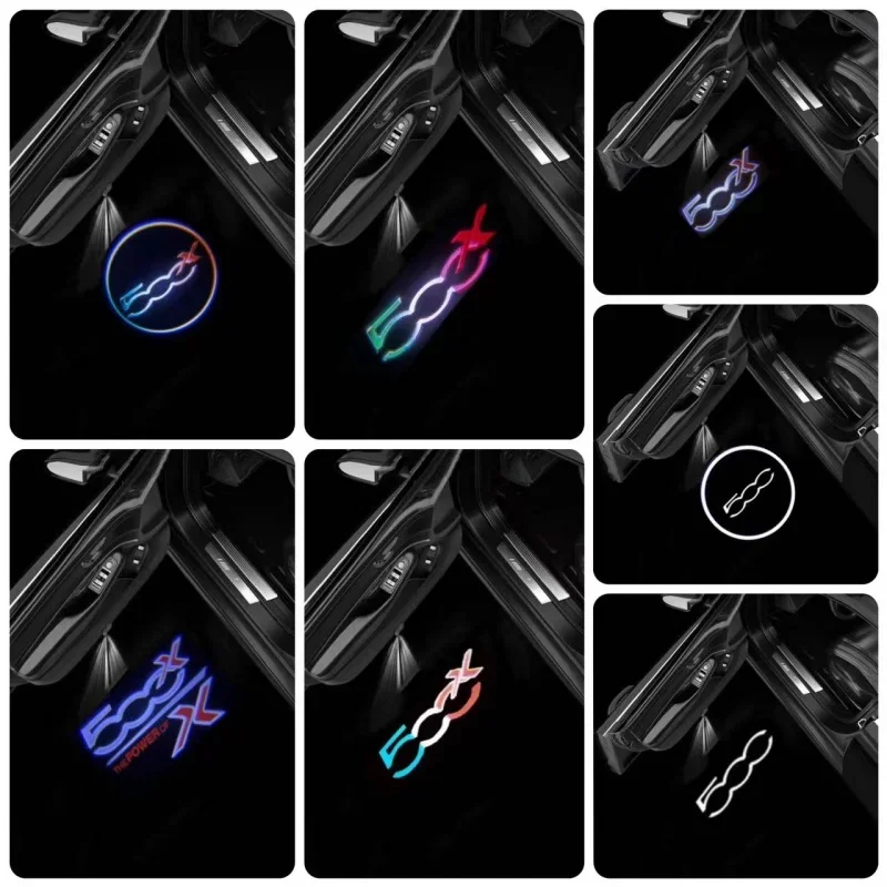 LED znakom auta Svetlo Dvere Luces Projector pre Fiat 500x 2015-2023 500L 2013-2019 Ghost Shadow Uvítacie lampy auta Goos Príslušenstvo