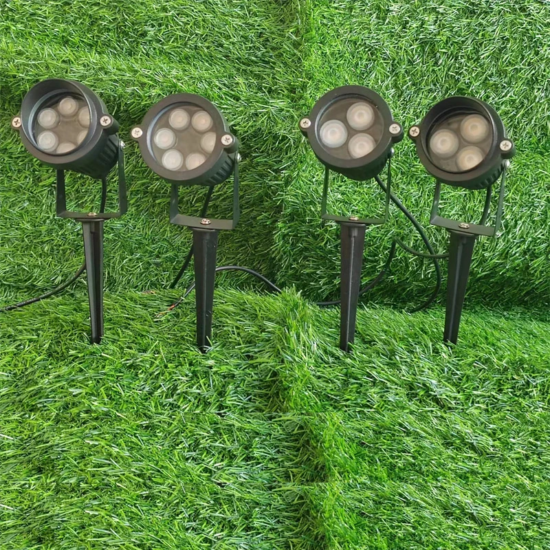 LED záhradné svetlá vonkajšie vodné trávnikové lampa 220V 6W 12W Krajina hrot žiarovka IP65 Záhradná cesta Spotlighty uhol 30 0,5 m drôt