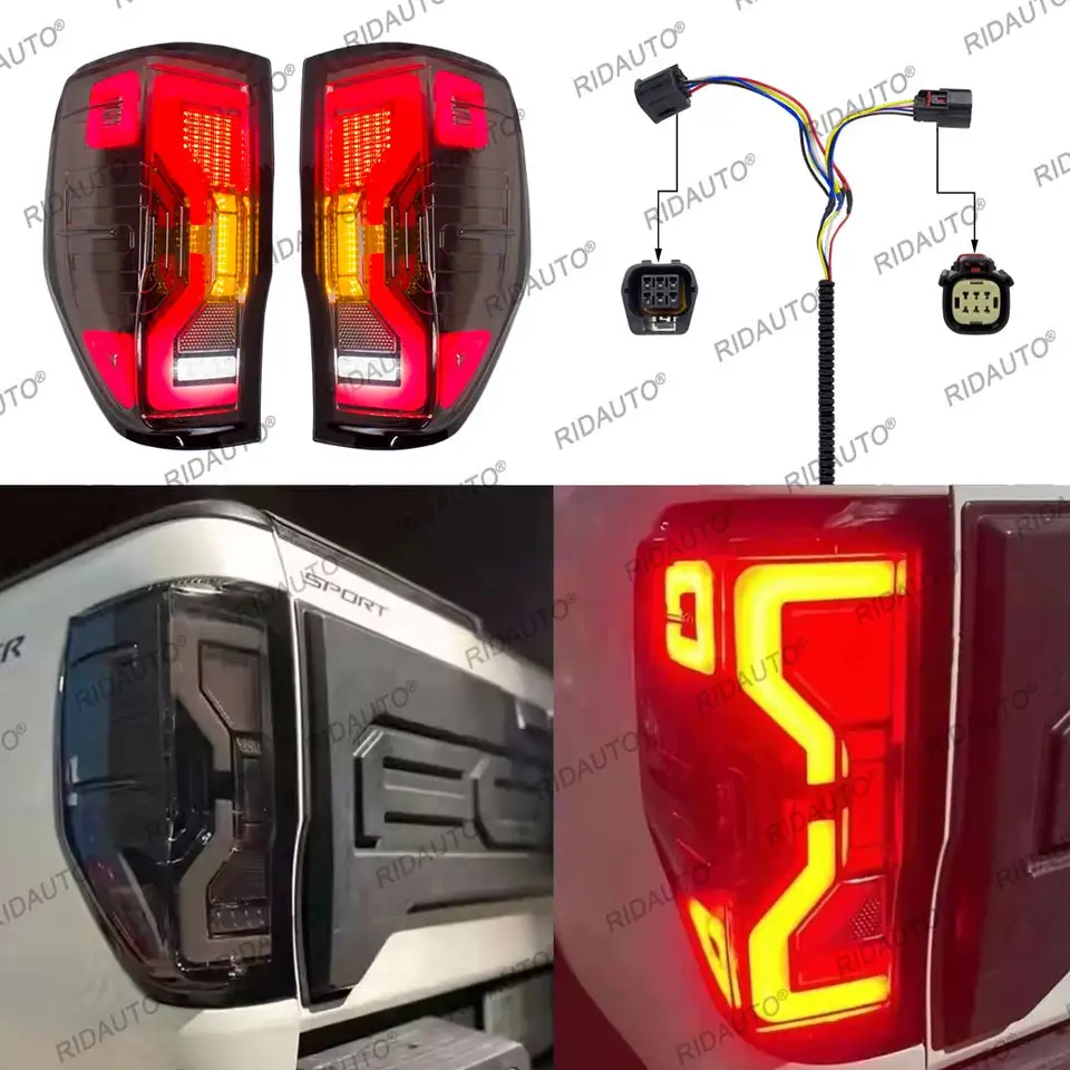 LED údené čierne chvost zadné zadné zastavovacie svetlo svetlo dekoratívna ozdoba na rok 2012 2015 2018 2019 upgrady Ford Ranger T6 T7 T8 PX2 PX3