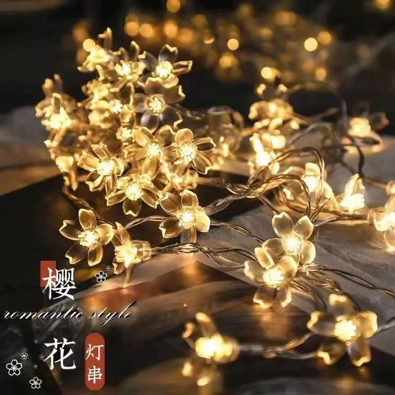 LED čerešňové kvety svetlá struny spálňa balkón dekorácie Star Lights Girl Heart Festival Nočné svetlo
