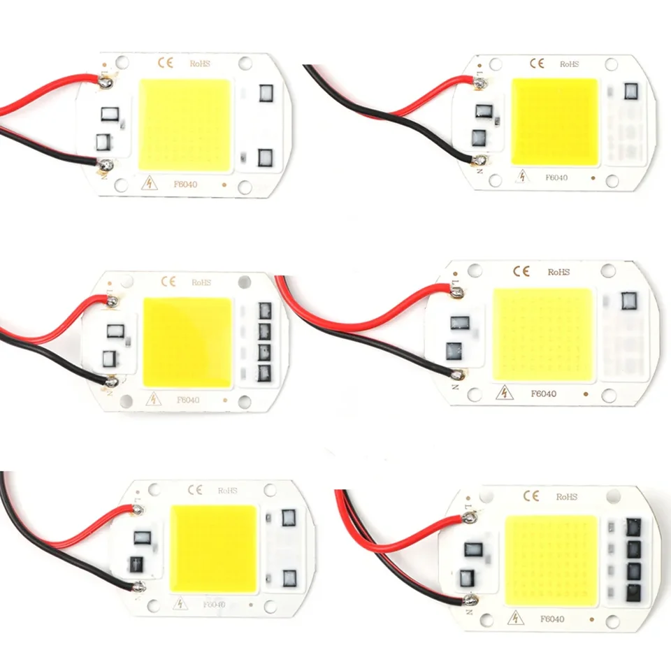 LED čip 20W 30W 50W COB Chip LED žiarovka 220V 3000K 6500k bez potreby vodiča pre povodňové svetlo osvetlenie DIY osvetlenie s drôtom