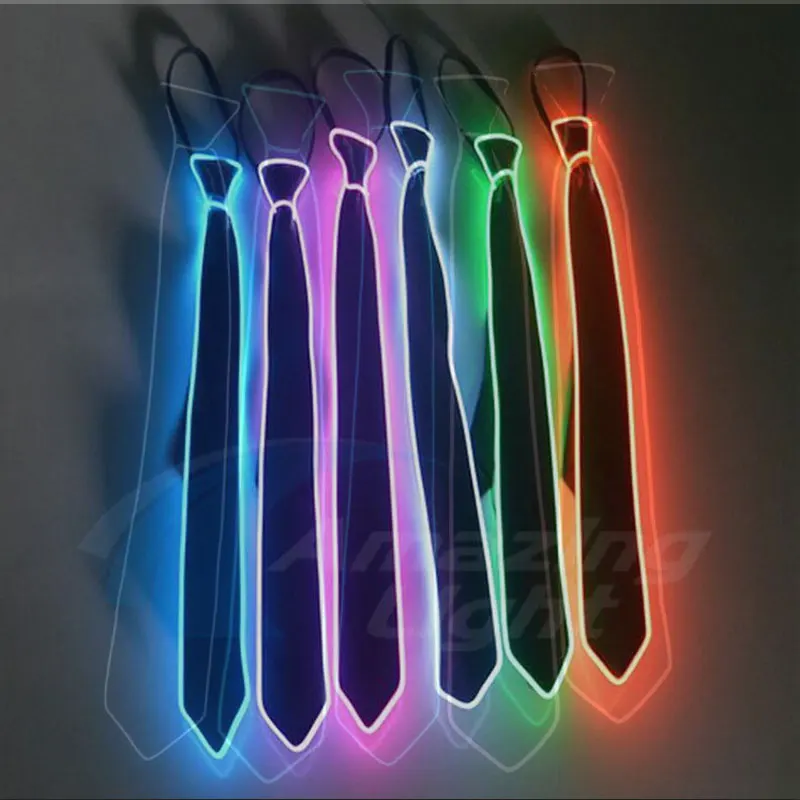 LED žiariaca kravata pánsky drôt GLOWLING TIE, nastaviteľná blikajúca kravata
